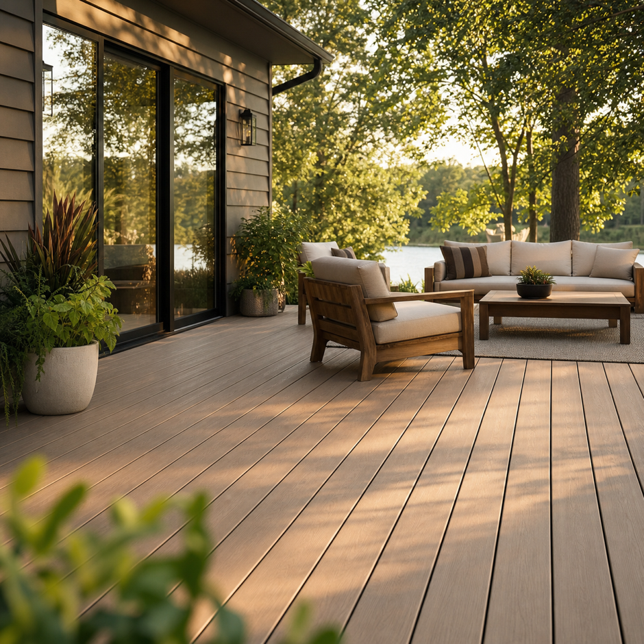 Outdoor deck seating area